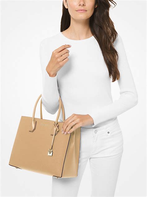 michael kors shopper mercer large|Mercer Large Saffiano Leather Tote Bag .